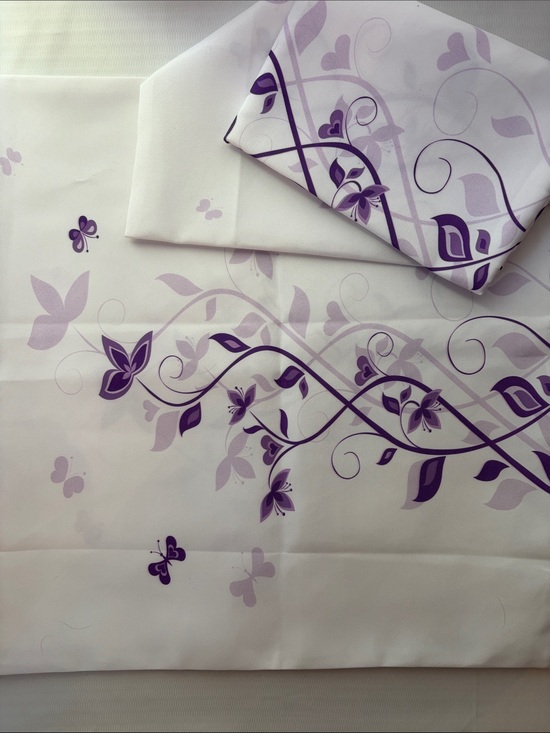 None Other - Purple Floral Vine Pillow Shams Cover Set - White & Purple (2) shams 20”x20”